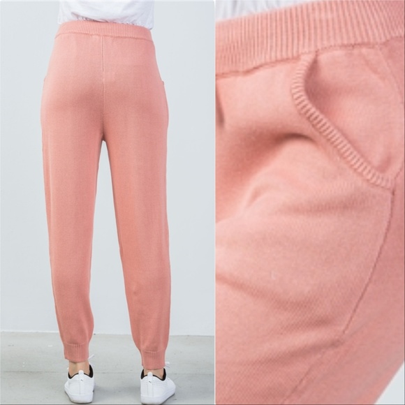 BLUSH KNIT JOGGERS - Picture 3 of 3